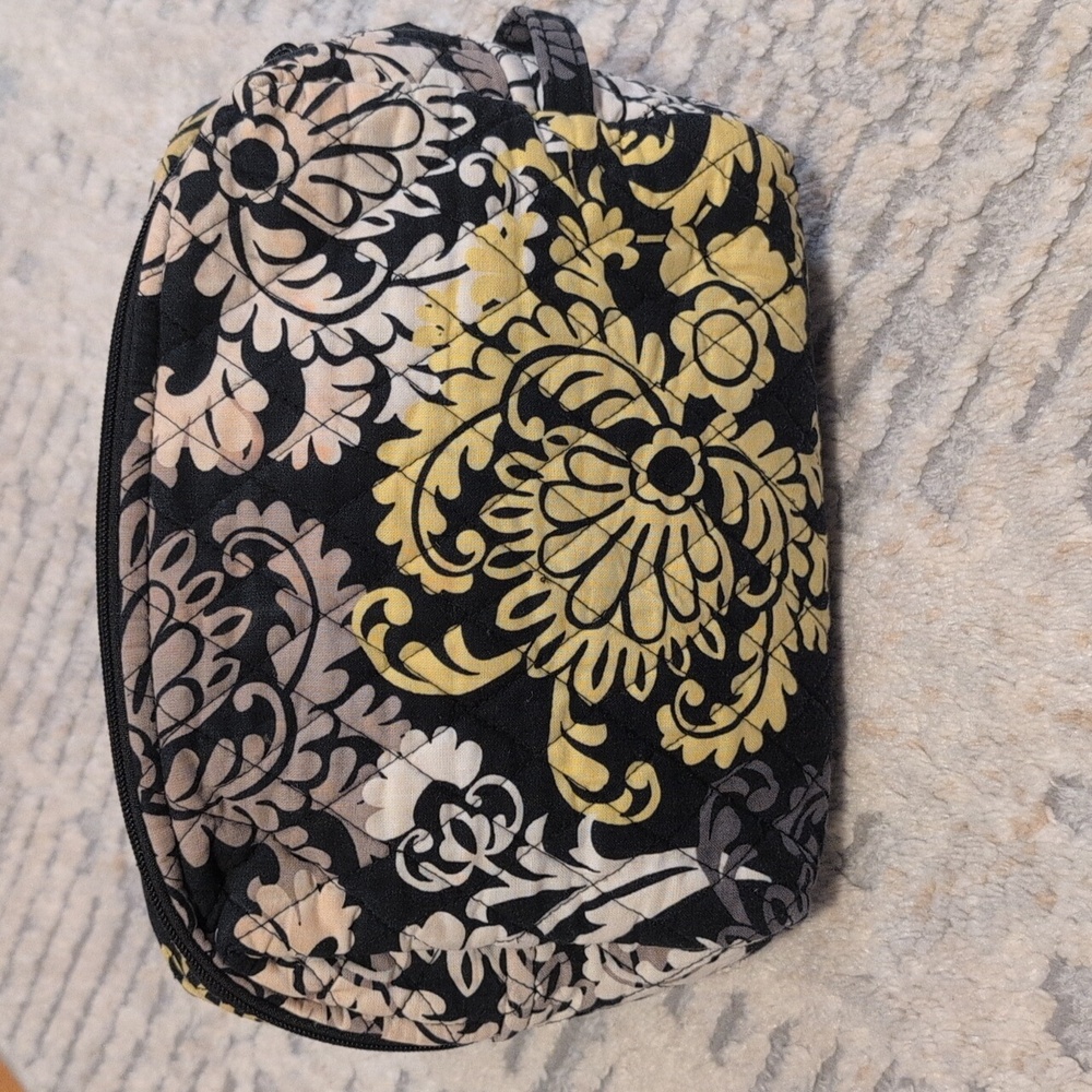 Vera Bradley Black, White, & Lime Green Medium-sized Makeup Bag - Picture 3 of 9